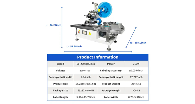Fully Automatic Feeder Flat Labeling Machine With Printer