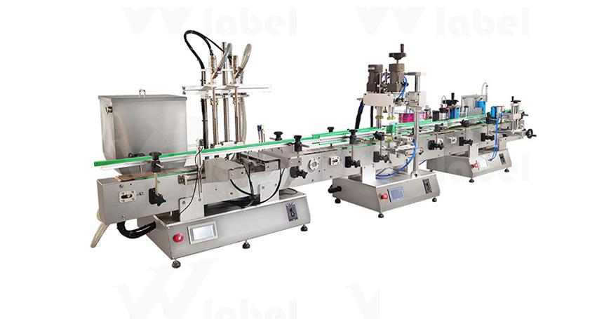 Small Automatic Tabletop Liquid Filling Capping Labeling Machine Production Line