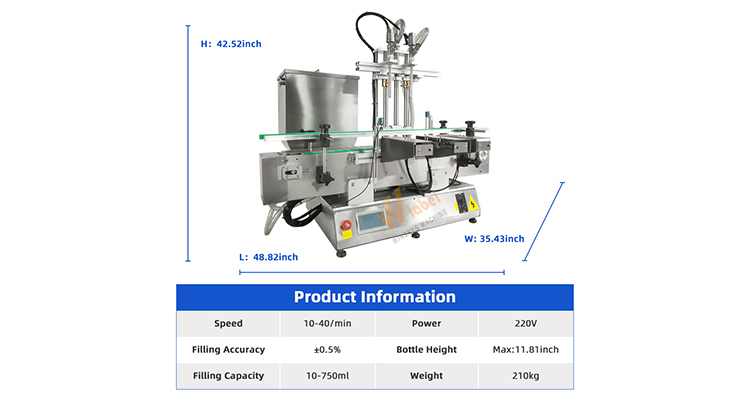 Desktop 2 Heads Automatic Filling Machine for Liquid