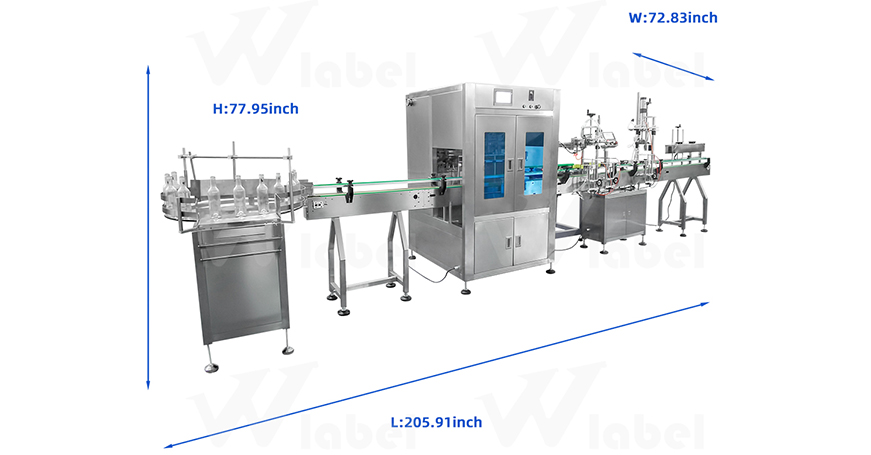 4 Heads  Auto Liquid Filling Capping Heat Shrinking Production Line with Unscrambler