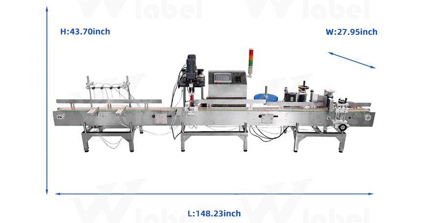 Tabletop Small Self Flowing Liquid Filling Capping Labeling Production Line