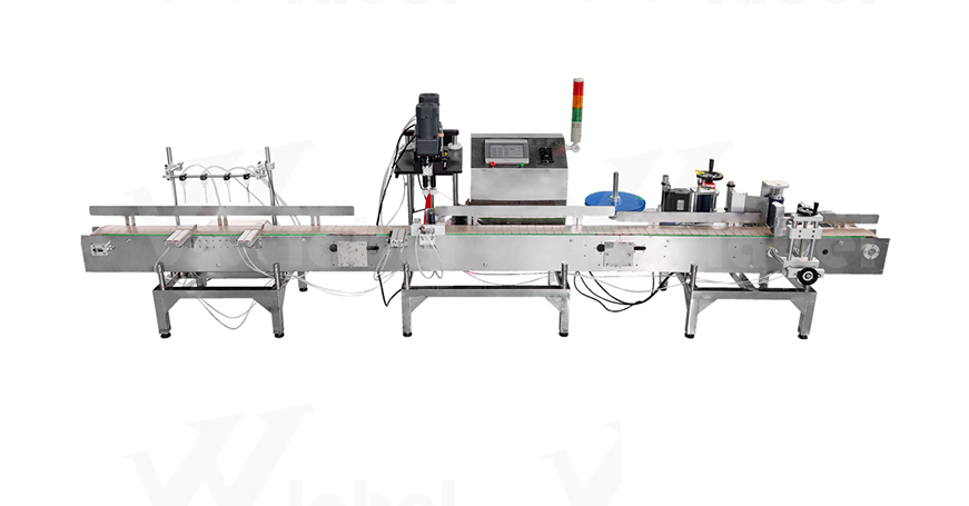 Tabletop Small Self Flowing Liquid Filling Capping Labeling Production Line