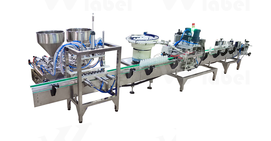 Desktop Small Liquid Filling Capping Labeling Machine Line