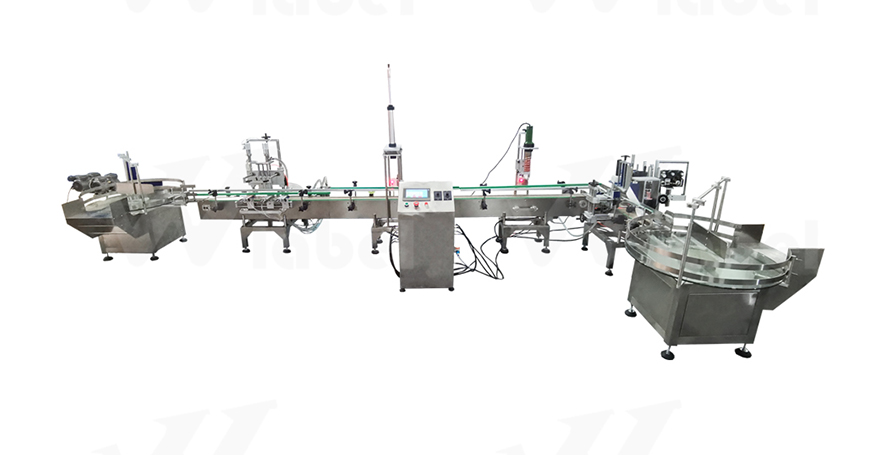 Tabletop Small Filling Capping Shrinking Labeling Line For Wine Bottle